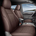 Coverado Tacoma Seat Covers, Leather Car Seat Covers Full Set Custom Fit 2005-2023 Toyota Tacoma Double/Crew Cab, Seat Covers for Cars Car Seat Protector(Brown) by COVERADOAUTO