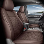 Coverado Tacoma Seat Covers, Leather Car Seat Covers Full Set Custom Fit 2005-2023 Toyota Tacoma Double/Crew Cab, Seat Covers for Cars Car Seat Protector(Brown) by COVERADOAUTO