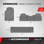 Motor Trend 3-Row Heavy Duty Rubber Floor Mats & Liners for Car SUV Van, Front 2nd & 3rd Row Durable Polymerized Latex Full Interior Protection, Extra-High Ridgeline Design, Gray - Image 5