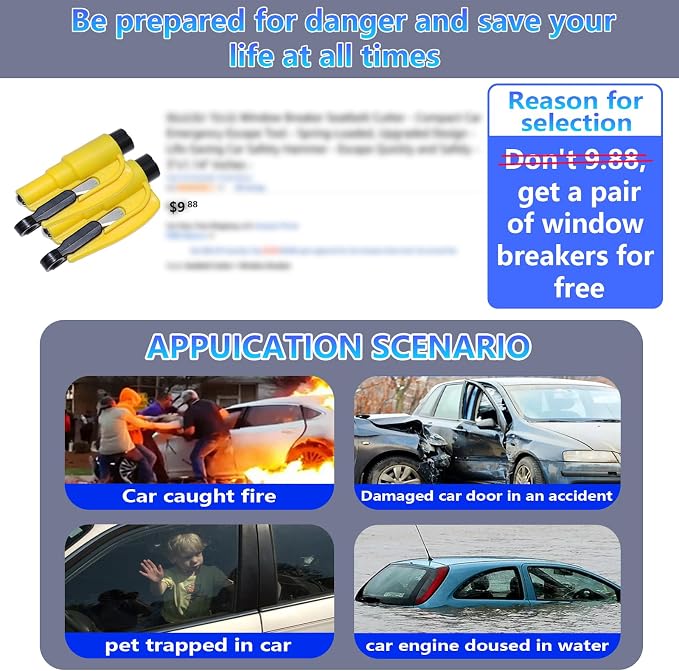 【Compatible with Toyota Tacoma】 Car Seat Gap Filler | No Drop Seat Guard Compatible with Toyota Tacoma Accessories Drop Seat Guards for Cars(2Pcs) Car Escape Tool(2Pcs) - Image 4