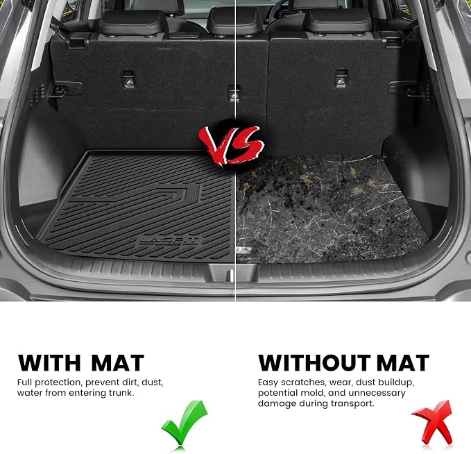 LASFIT Cargo Mat for Kia Seltos 2026 2025 2024 2023 2022 2021 | (Only Fit with Cargo Floor in the Lower Position) All Weather TPE Custom Fit Cargo Trunk Mat Accessories, Black - Image 5