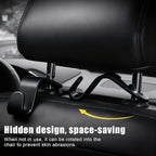 Purse Hook for Car, 4 PCS Car Purse Hook Headrest Hooks, 360° Rotatable Back Seat Storage Organizer, Universal Vehicle Seat Hanger for Purses, Handbags, Grocery Bags, Water Bottles, Black - Image 5