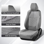 Huidasource Custom Fit RAV4 (Gas Only) Front Seat Covers, Gray Waterproof Faux Leather Full-Coverage for 2019-2024 Toyota RAV4 LE/XLE & XLE Premium/Limited (Does Not Fit Adventure and TRD Off-Road) - Image 4