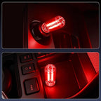 iFunyLED Car Interior USB LED Night Light, Portable Touch dimmable Car Ambient Lighting Kit, Retro Mini Transparent Glass Bottle Lamp Decorations for Vehicle Camping Bedroom Hallway, Pack of 2(Red) - Image 5