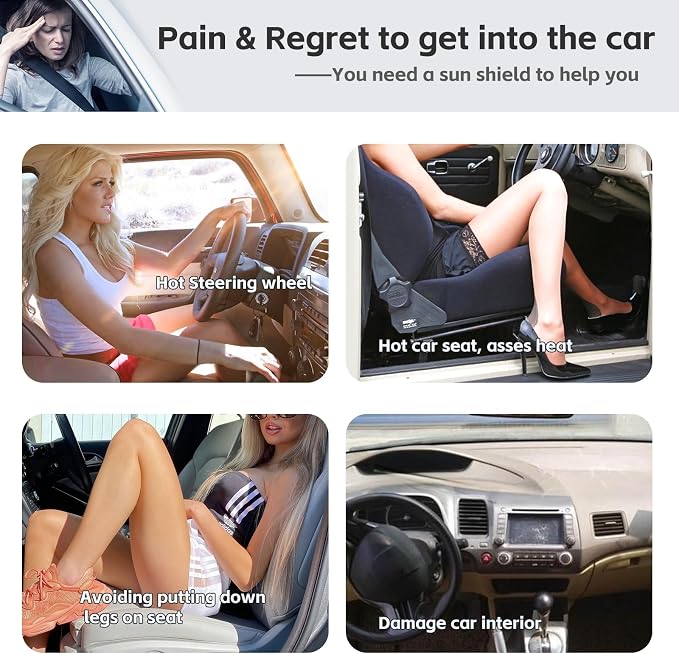 for 2016-2025 Mercedes-Benz GLC 300 Sun Shade Sunshade | Custom fit GLK Windshield Cover 4-Layer Front Window Shade Sun Visor 240T Foldable Shield Blocks UV Rays Cool Car Accessories - Image 3