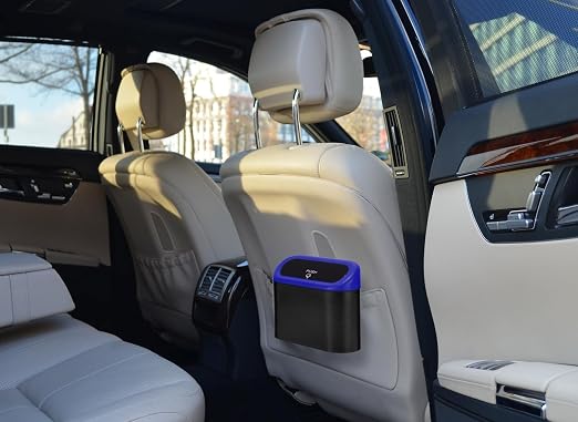 Ginsco Mini Car Trash Can with Lid, Small Car Garbage Can, Cute Leakproof ABS Car Trash Bin, Car Accessories for Interior, Garbage Bin for Car, Home, Office with 60pcs Trash Bags - Image 5