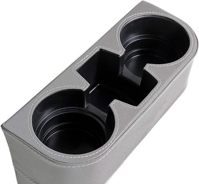 Car Seat Gap Filler Organizer with Cup Holder, Gray - Image 3