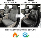 Fit for Tacoma Seat Covers Compatible with Toyota Tacoma 3rd gen 2016-2023 - Waterproof Breathable Leather Automotive Seat Cushions Protector,Airbag Compatible,Only 2 Front seat Covers(Black) - Image 6