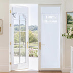 RYB HOME 100% Blackout Door Curtains, French Door Window Cover, Pure White | Self Adhesive, Thermal Insulated, For Office Kitchen Front Entry Front Back Door Glass Window, W34 x L69, 1 Panel by RYBHOME