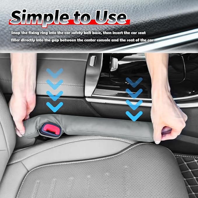 Aokdom 2026 2PCS Upgraded Car Seat Gap Filler with Fixing Ring,Elastic Car Gap Filler to Avoid Dropping Cell Phones/Keys,Essential Cars Gaps Seat Fillers Cars Accessories (Sage Green) - Image 6