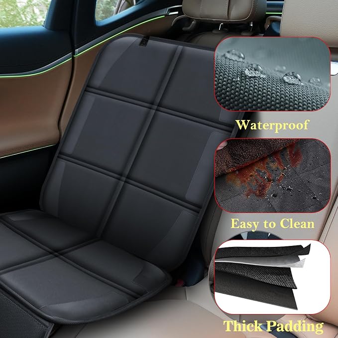 Meolsaek Car Seat Protector for Child Car Seat，Non-Slip Backing No Imprints | Durable Car Seat Mat 600D Fabric, Waterproof Car Seat Cover with Thick Pad - Image 5