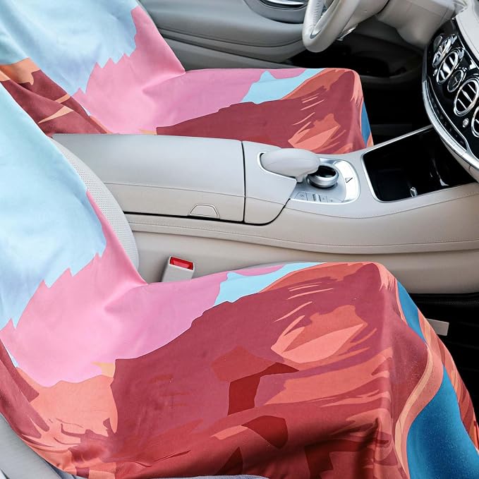 Hahafelt 1 Pack Car Seat Towel Cover with Storage Bag, Grand Canyon Style | 63 x 32 in Car Towel Seat Cover Non Slip Waterproof, Gym Workout Swimming Running, Machine Washable Sweat Absorbent Protector - Image 5