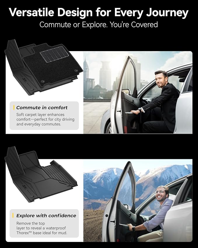 3W Floor Mats & Cargo Liner for Tesla Cybertruck 2023 2024 2025 2026 | with Carpets All Weather Waterproof Heavy Duty Accessories Custom Fit Double Layer Floor Liners & Sub Storage Trunk Mat - Image 7