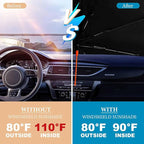 Leopard Print Car Windshield Sun Shade Umbrella, Foldable Car Front Windshield Sunshade with Bendable Handle, Windshield Sun Visor for Most Vehicles - Image 5
