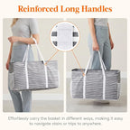 Lifewit Extra Large Tote Bag, Reusable Grocery Bags with Metal Wire Frame and Handles - Image 6