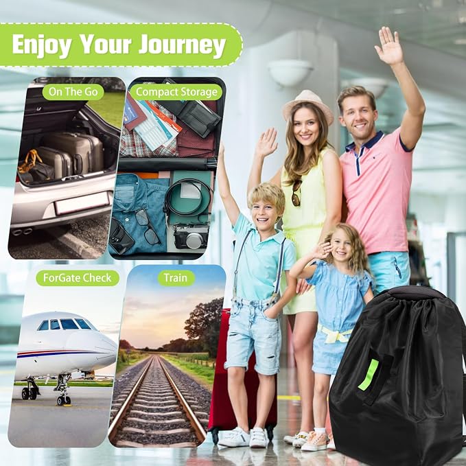 Car Seat Bags For Airplane Travel, Durable Carseat Cover For Air Travel Car Seat Travel Bag with Shoulder Straps and 2pcs Luggage Tags For Airplane - Image 7