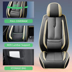 Fit Titan Car Seat Covers for Nissan Titan 2009-2024 2025 2026 -Upgraded Premium Waterproof & Breathable Leather,Airbag Compatible,All-Weather Seat Cushion Protector,2 Front/Black-Beig - Image 8
