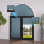 Myshade Arch Window Shades Half Circle Blackout Cellular Shades Cordless No Drill Blinds for Windows Half Moon Honeycomb Fabric No Tools Room Darkening Shades Easy Install (1PCS Blue 24" W X 48" H) - Image 7