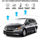 D-Lumina Windshield Sun Shade for 2011-2017 Honda Odyssey Mini Van Accessories, Front Window Sunshade Sun Visor Protector Block UV Rays Heat, Foldable 2 Layers 210T Material - Image 2