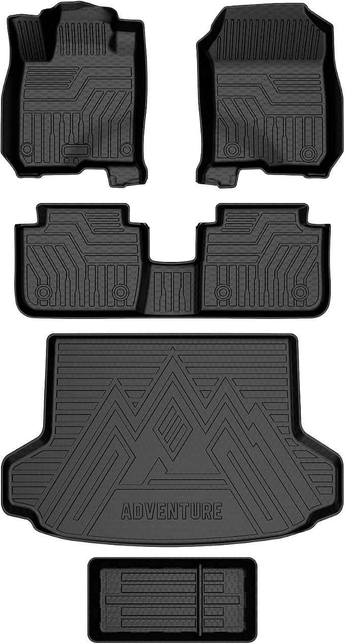 T TGBROS Floor Mats for Honda HRV HR-V 2023-2026 with Storage Box, All Weather TPE Floor Liner Set Front Rear Mats Trunk Cargo Liner Organizer Non Slip Waterproof 5PCS by TTGBROS