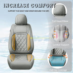 Fit Highlander Premium Leather Car Seat Covers for Toyota Highlander 2007-2025 2026 - Waterproof，Breathable，All-Weather Seat Cushion Protecto & Airbag Compatible, 2 Front Seat Gray - Image 6