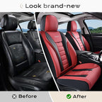Coverado Car Seat Covers, Front Covers for Cars, Car Seat Cover Front Seats, Automotive Seat Cover, Waterproof, Leather Car Seat Cushion, Universal Interior Covers Seat Protectors for Most Cars - Image 5