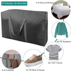 100L Extra Large Storage Bags, Big Moving Bags with Strong Zippers & Carrying Handles, Packing Bags for Moving, Storage, Travel and Camping, Storage Totes For Space Saving (Black, 4 Pack) - Image 5