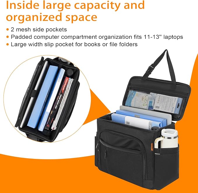 ANILD Front Car Seat Organizer, Car Office Work Truck Organizer | Office Organizer with Desk Supplies Compartment, Detachable Shoulder Strap, Compatible with Cars, Trucks and Vans - Image 4