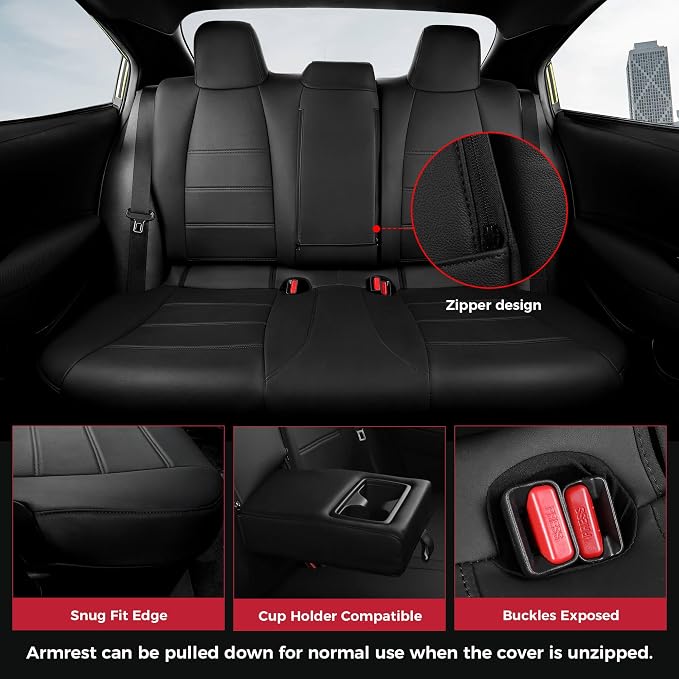 FREESOO Custom Leather Seat Covers for Toyota Corolla SE 2020-2026 | XSE 2023-2025, FX 2025, Sedan, Full Set, Airbag Compatible, Scratch-resistant, Waterproof, Durable Material, Easy-clean - Image 4