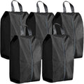 5Pcs XL Travel Shoe Bags Portable Travel Gifts Shoe Organizer with Zipper Closure, Waterproof Nylon Shoe Storage Organizer with Handle Travel Bags For Men and Women, Black by ASANMEYO