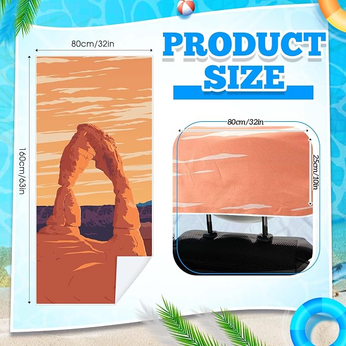 Hahafelt 2 Pack Car Seat Towel Cover with Storage Bag, Rock Arch | 63 x 32 in Car Towel Seat Cover Non Slip Waterproof, Gym Workout Swimming Running, Machine Washable Sweat Absorbent Protector - Image 2
