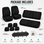 FH Group Full Set Travel Master Car Seat Covers, Airbag and Split Rear Car Seat Cover Universal Fit Interior Accessories for Cars Trucks SUV, Automotive Seat Covers,Black - Image 7