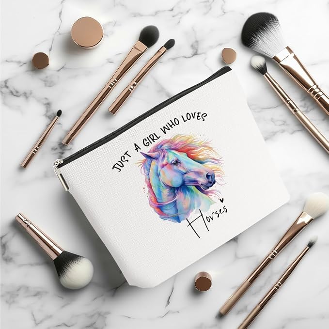 Horse Gifts for Women Makeup Bag, Horse Stuff Cosmetic Bag | Travel Organizer Bags Makeup Pouch, Christmas Birthday Animal Lovers Gifts for Horse Lovers Women Girls Friends - Image 3