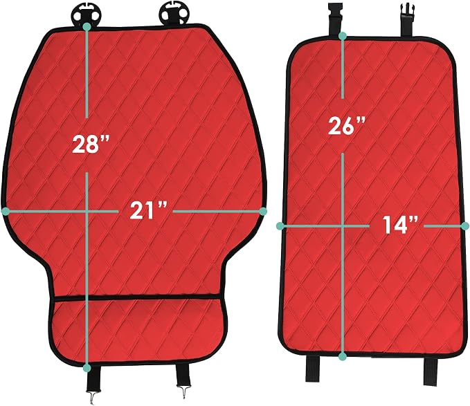 FH Group Car Seat Cushion – Neosupreme Single Front Seat Cover with Front Pockets, Airbag Compatible, Universal Fit Car Seat Cushion for Driver or Passenger Seat, SUV, Truck, Sedan & Van – Red - Image 5