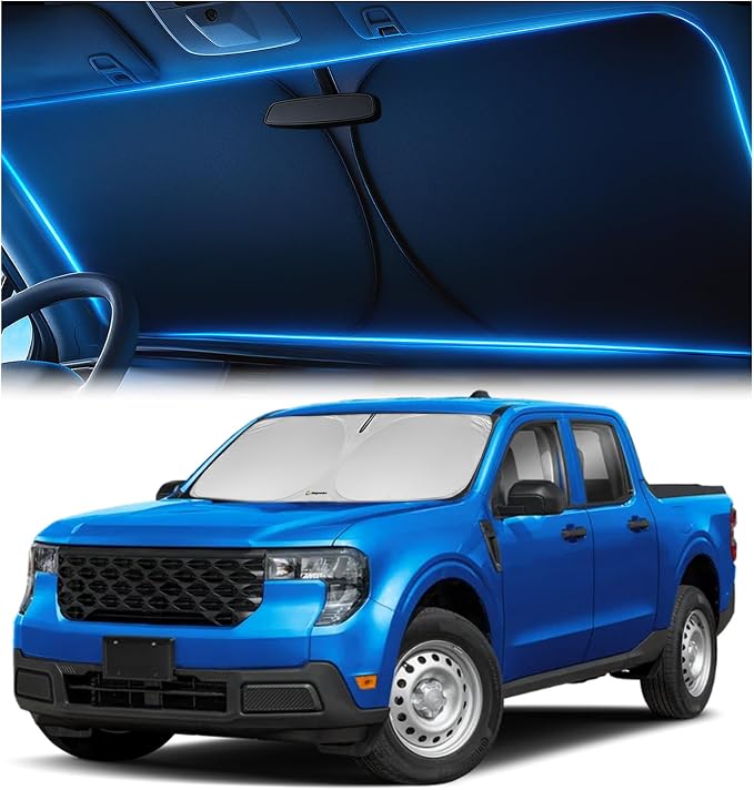 Magnelex Windshield Sun Shade for Ford Maverick 2022 2023 2024 2025 2026, Foldable Car Window Sunshade, Heat & UV Visor Cover, Reflective Front Shades Accessories by Magnelex