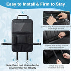 Car Backseat Organizer with Foldable Table Tray & Touchable Tablet Holder | Oxford Fabric,11 Large Capacity Storage Pockets.Kick Mat Protector for Family Road Trip Travel - Image 7