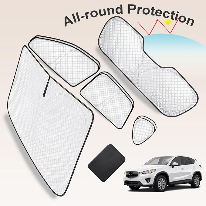 KMF 8pcs Thicken Full Sun Shades for Mazda CX-5 Accessories 2013-2016,Windshield Sunshade Privacy Car Window Covers for Side Rear, UV Block and Blackout for Car Camping Outdoor - Image 6