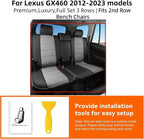 Ranaya Custom Fit Lexus Seat Covers for Lexus GX460 2012–2023 | for Base,Premium,Luxury,7-Passenger Full Set,(Fits 2nd Row Bench Seat),Waterproof Leatherette,Pet & Kid Friendly,Black - Image 4