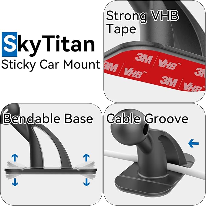 4 Pack Sticky 17mm Ball Mount for Car Mount Adhesive Replacement Magnetic Phone Holder MagSafe Mounting Base Dashboard Sticker 3M VHB Tape - Image 4