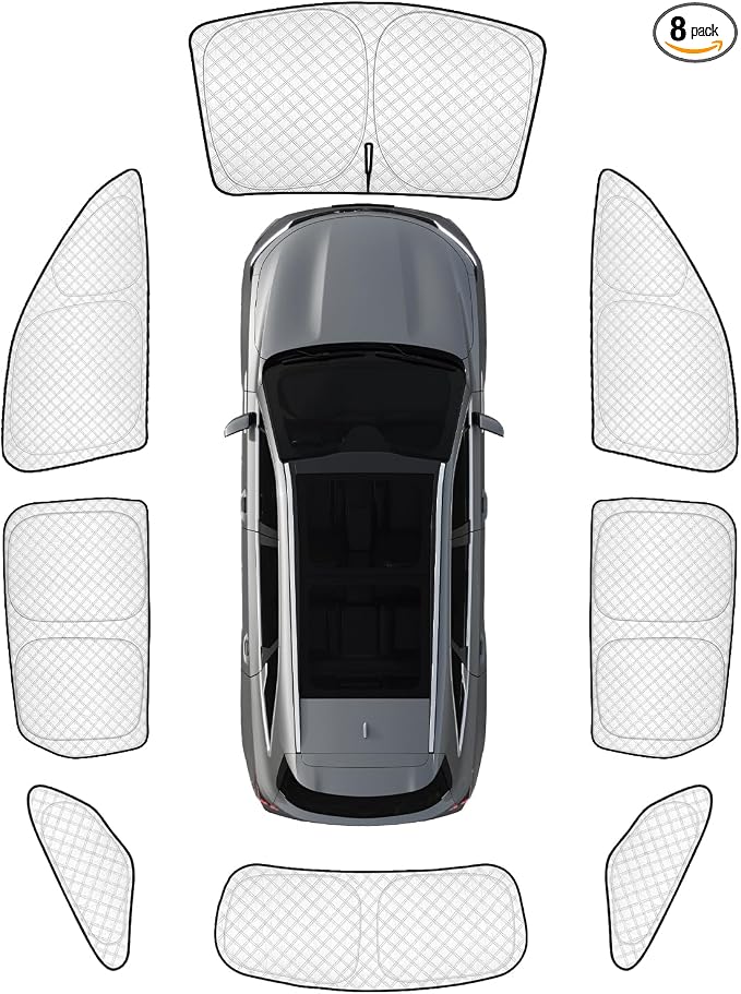 KMF 8pcs Thicken Full Sun Shades for Kia Sorento 2021-2025 2026 Accessories,Car Window Covers Sunshade for Windshield Side Rear, Sun Visor UV Block and Privacy Blackout for Camping Outdoor by KMF