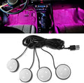 Car Interior LED Lights, Ambient Lighting Car Interior, Automotive Ambient Neon Light Kit with USB Port, Auto Accessories 4 in 1 Automotive Decoration Lighting for RV, Truck, Sedan (Pink) by Unknown
