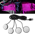 Car Interior LED Lights, Ambient Lighting Car Interior, Automotive Ambient Neon Light Kit with USB Port, Auto Accessories 4 in 1 Automotive Decoration Lighting for RV, Truck, Sedan (Pink) by Unknown