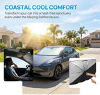 Car Sun Shade Umbrella, UV Heat Protector Front Window Sun Shield Cover Keep Interior Cool, Foldable Auto Windshield Sunshade Protect Car from Sun Heat Damage, Universal for Vehicles - Image 5