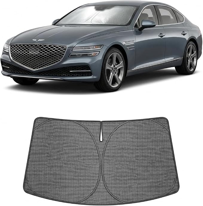Proadsy Custom Fit 2021-2026 Ford Mustang Mach-E Car Windshield Sun Shade | Ice Crystal Micro-Refraction Blocks 99% UV, Drops Cabin Temp 54°F. Foldable Full Coverage for Summer Parking/Camping Privacy by Proadsy