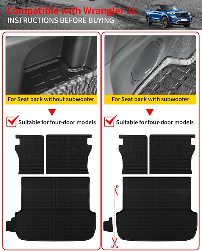 Floor Mats Set for 2020-2025 Subaru Outback | Cargo Liner Cargo Mat Trunk Liner TPE All Weather Back Seat Cover Protector 2024 Outback Accessories - Image 6