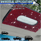 Bling Car Sun Visor Tissue Box Holder, PU Leather Auto Paper Towel Cover, Glitter Crystal Rhinestone Napkin Holder, Car Decoration Accessories for Women (Black/Red) - Image 3