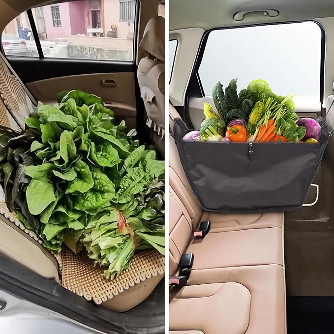 Car Seat Organizer - Large Capacity Passenger Seat Storage Travel Bag, Portable, Foldable and Collapsible Miscellaneous Car Hanging Bags, Reusable Shopping Tote with Drawstrings - Image 7