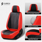 FLORICH Car Seat Covers Front Seats and Back Faux Leather Seat Cover Waterproof Seat Covers Car Seat Cushion 5 Seats Car Seat Protector Universal Fit for Most Cars SUV Trucks, Black&Red - Image 5