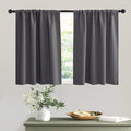RYB HOME Short Grey Blackout Curtains for Small Bedroom Kitchen Cafe Window | Thermal Insulating, UV Blocking, Privacy Protection, Drapes/Tiers for Basement Garage Bathroom, W42 x L36, 2 Panels by RYBHOME
