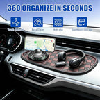 Multifunctional Car Anti-Slip Mat, 360° Rotatable Car Anti Slip Mat Phone Holder, Universal Dashboard Pad with Temporary Parking Number, Dashboard Accessories for Sunglass Chapstick (Black Gray) - Image 2